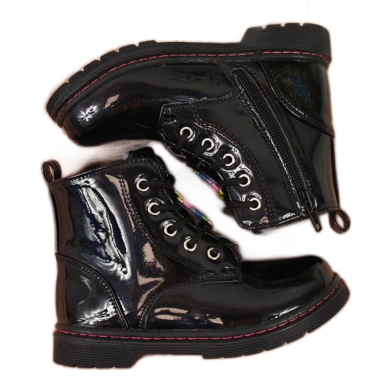 Svarta stövlar för tjejer isolerade Jr EVE318A vit