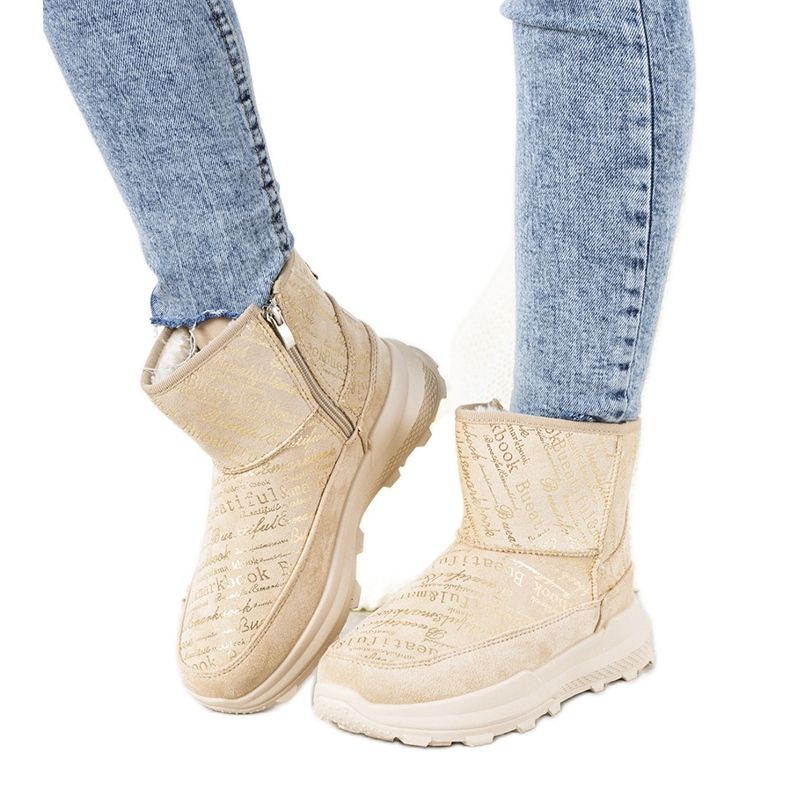 Crescent beige snöskor för damer