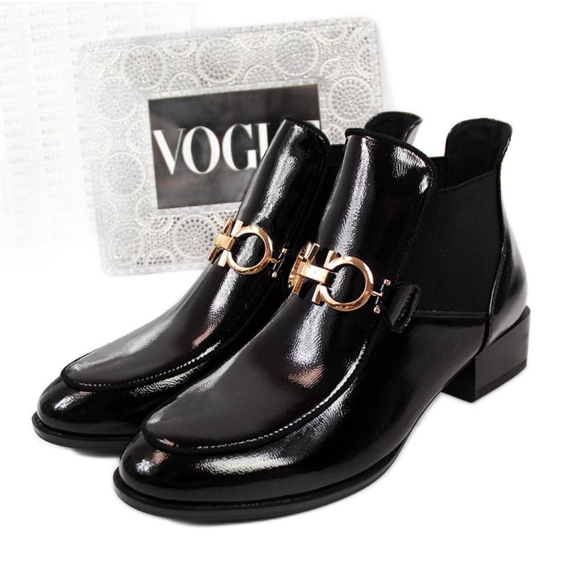 Lackade Chelsea -stövlar Potocki W WOL34 svart