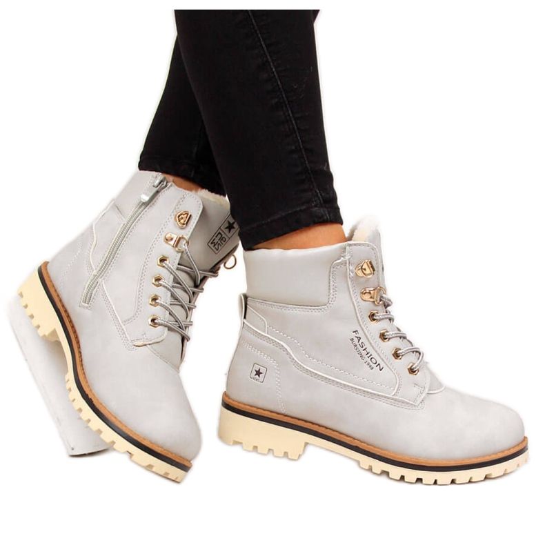 Kvinnors isolerade stövlar News W EVE249B grå