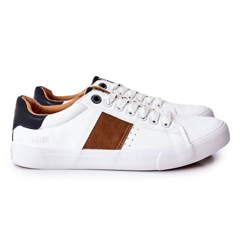 Läder Sneakers Big Star II174037 Vit-Beige brun