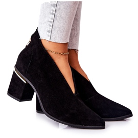 Läderstövlar på högklackat Laura Messi svart 2344