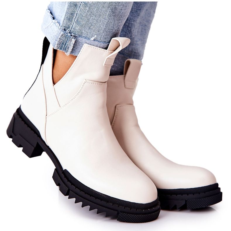 POTOCKI Vita Corano stövlar med dragkedja