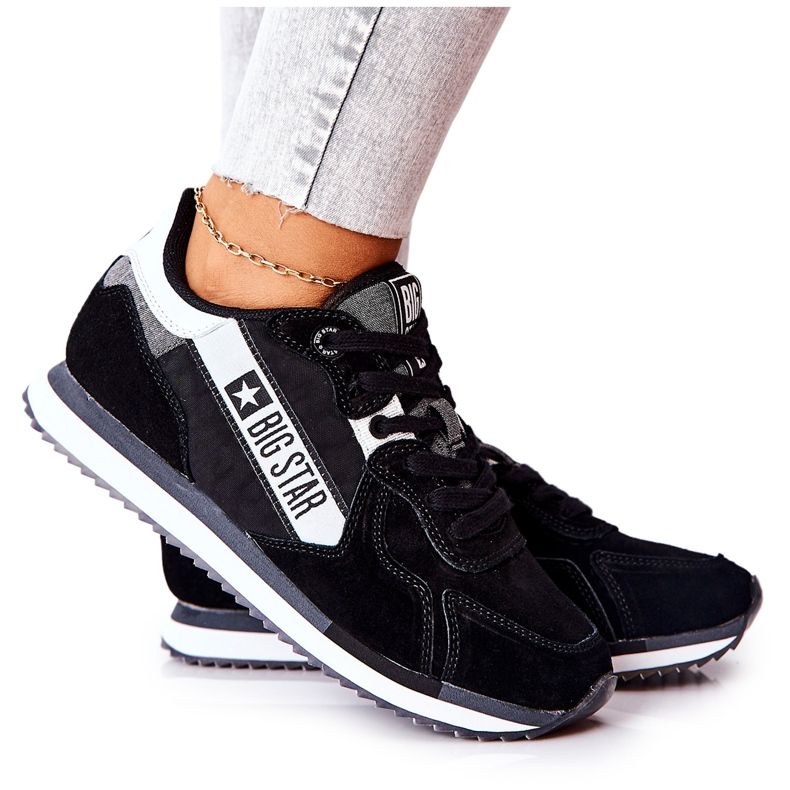 Läder sportskor Big Star II274271 Svart vit