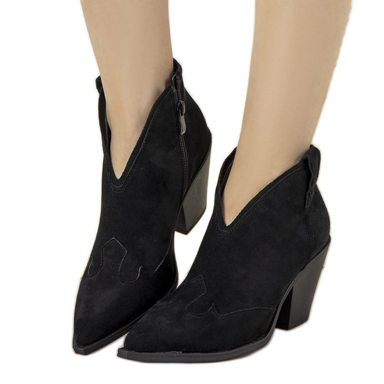 Svarta fanette cowboystövlar för kvinnor