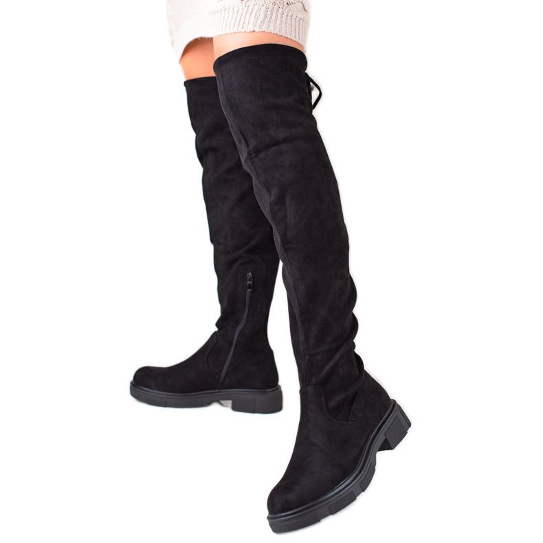 Seastar Stövlar med hög mockalår svart