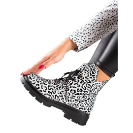 Filippo Snörstövlar med mönster vit svart