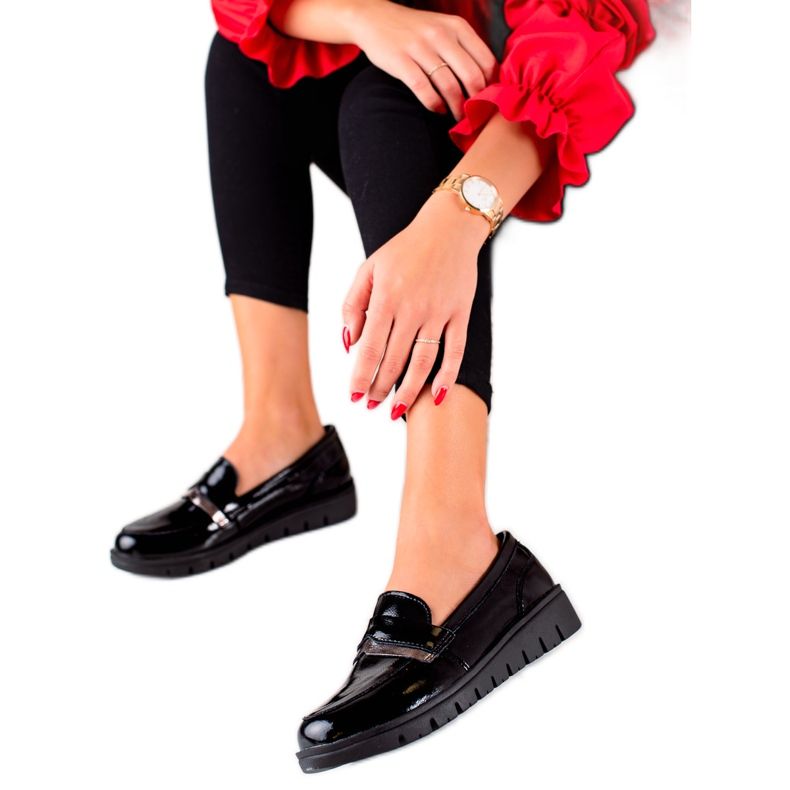 Filippo Bekväma läderskor svart