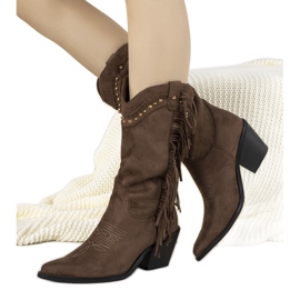 Loneflare bruna mocka boho cowboystövlar