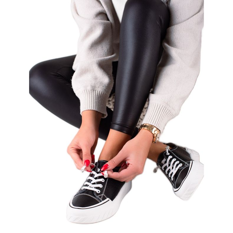 Vinceza Openwork skinnskor svart