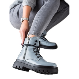 Sixth Sense Snörskor med dekorativ dragkedja blå