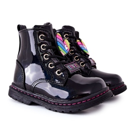 PE1 Lackade stövlar värmda med ullsvarta Anlon ['svart']