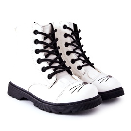 Varma stövlar Arbetare på dragkedjan White Mousie vit