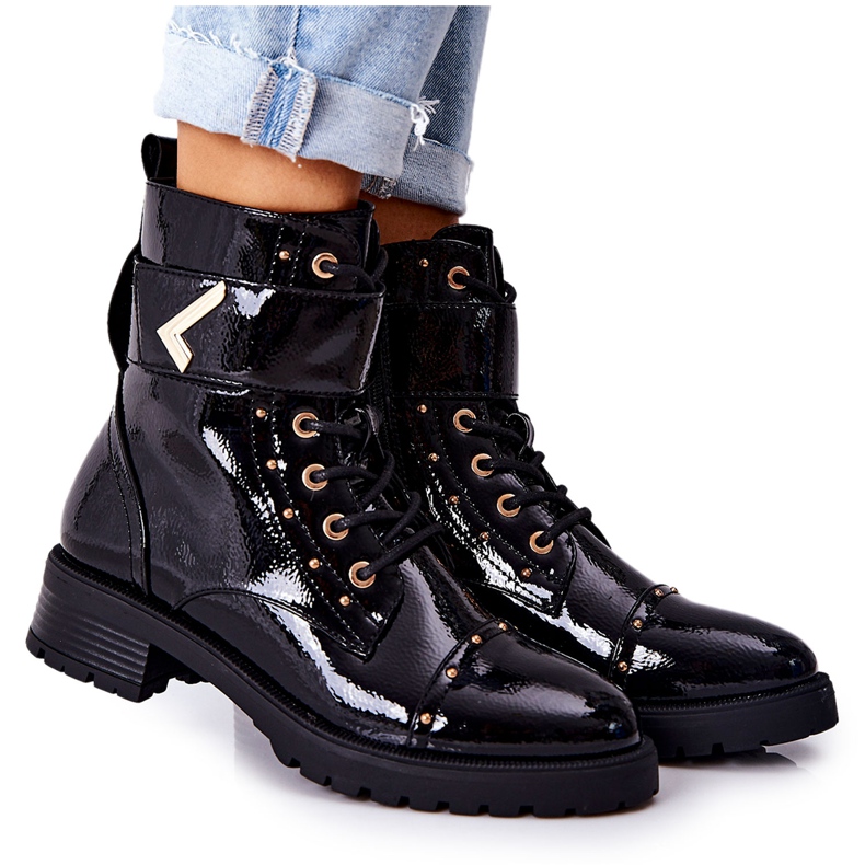 PG1 Varmlackade svarta Colira -stövlar