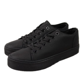 Svarta låga sneakers på Big Star W II274098-plattformen