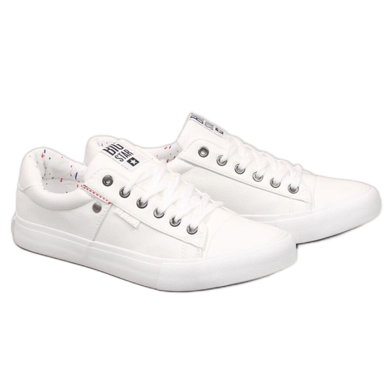 Låg eko läder sneakers Big Star M GG174028 vit