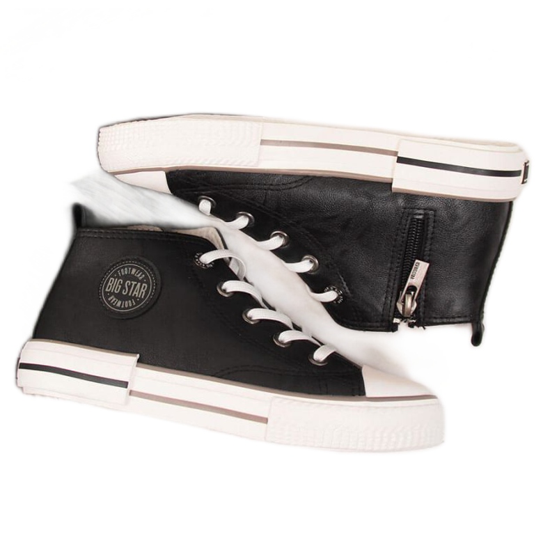 Sneakers i ekoläder Big Star Jr II374003 svart