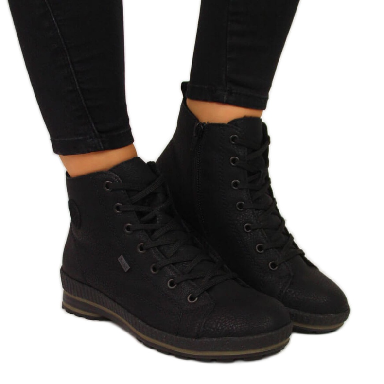 Rieker W Z2400 svarta bekväma vandringsskor