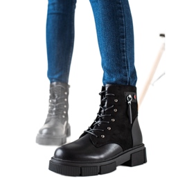 W. Potocki Snörstövlar på Potocki-plattformen svart