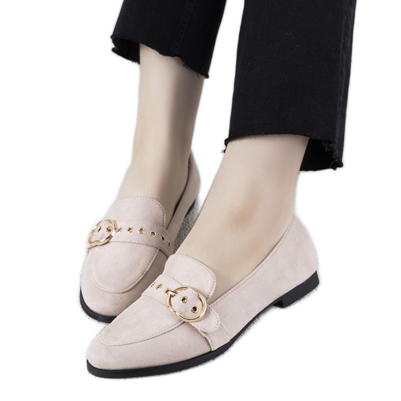 Beige loafers med guld Verreau prydnad