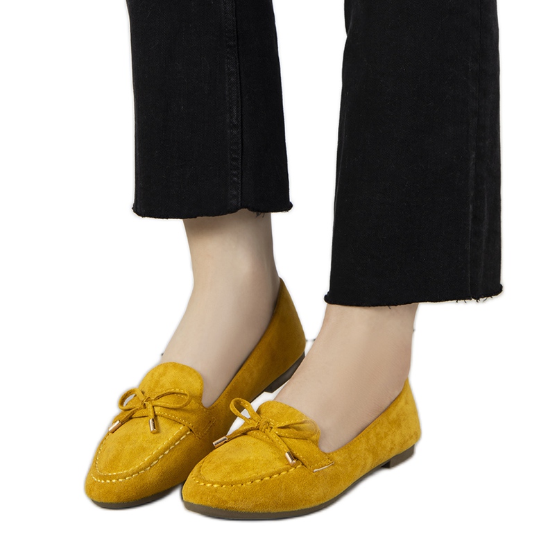 Senapsloafers med Asselin rosett gul