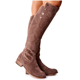 Lewski Shoes Mocka läderstövlar Earth Velour 2840 beige