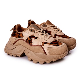 FR1 Barnsportskor Sneakers Beige-Brown Nila brun
