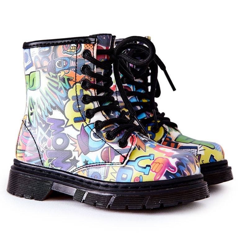 FR1 Barns varma stövlar med en färgglad blixtlås på toppen mångfärgad