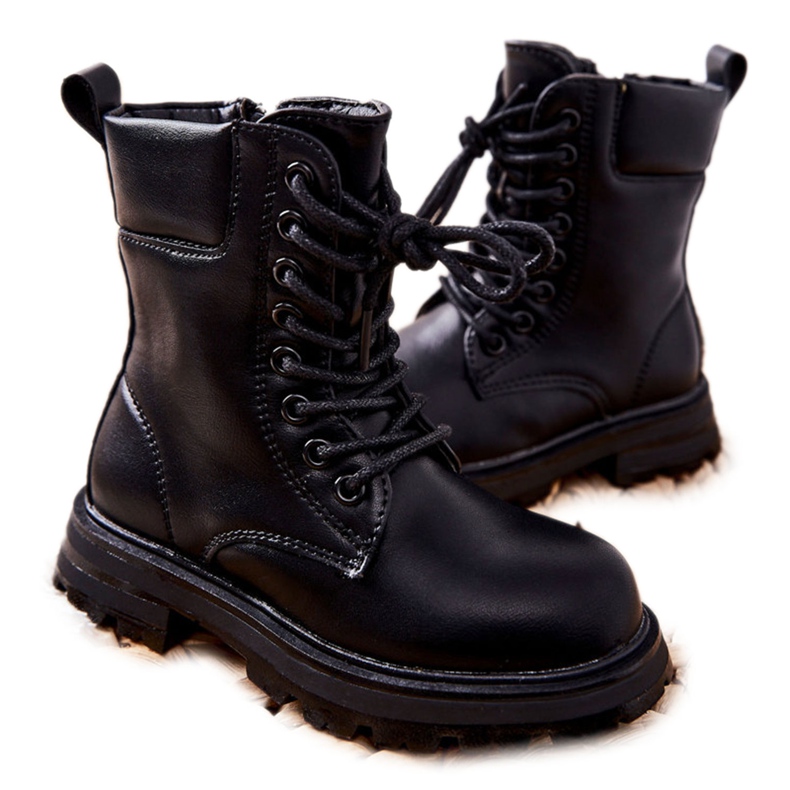 FR1 Klassiska barnsvarta stövlar med dragkedja Clarika