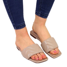 Quiltade tofflor S. Barski W OLI103B beige