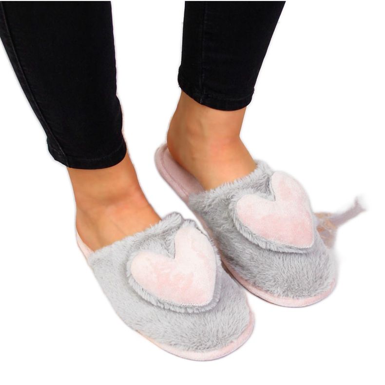 Hem tofflor med hjärta Nyheter W EVE332B grå