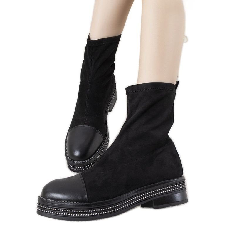 Svarta stövlar med cubic zirconia My Way