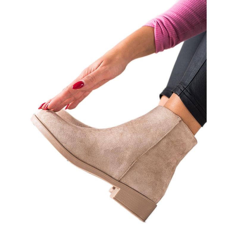 Mannika Klassiska stövlar i mocka beige