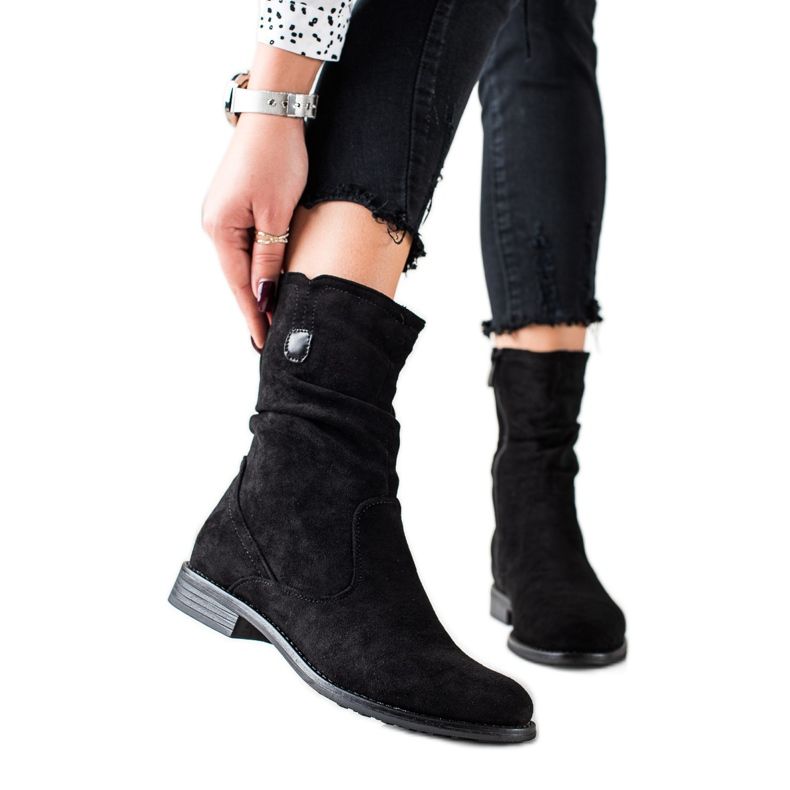 W. Potocki Potocki stövlar med hög mocka svart