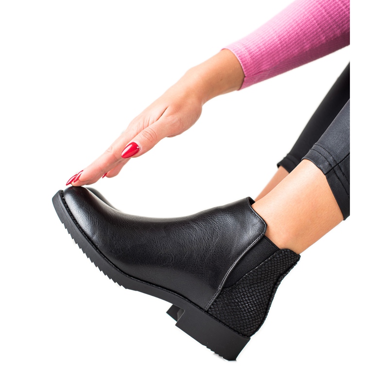 J. Star Klassiska svarta stövlar