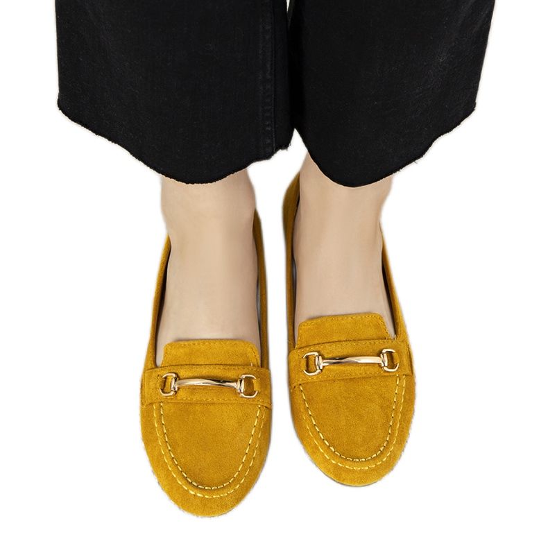 Dominique dam senap loafers gul