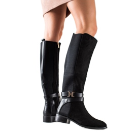 Yes Mile Snygga höga stövlar svart