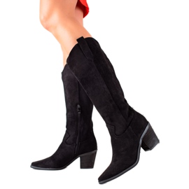 Renda Cowboystövlar i mocka svart