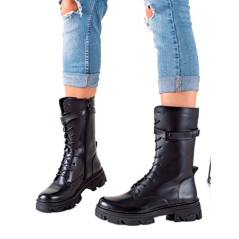 Klassiska Sergio Leone stövlar svart