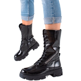 Stövlar med dekorativ Sergio Leone-dragkedja svart