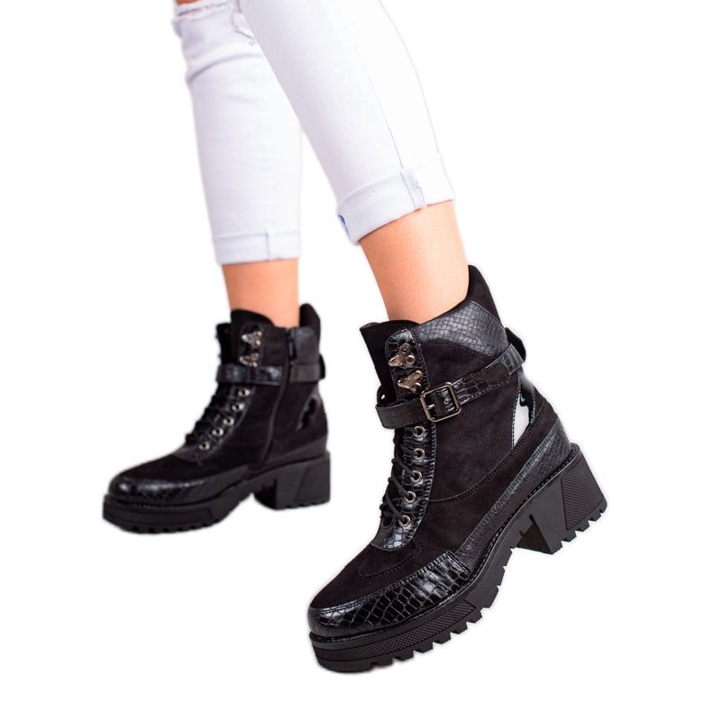 Queen Vivi Snörarbetare med spänne svart