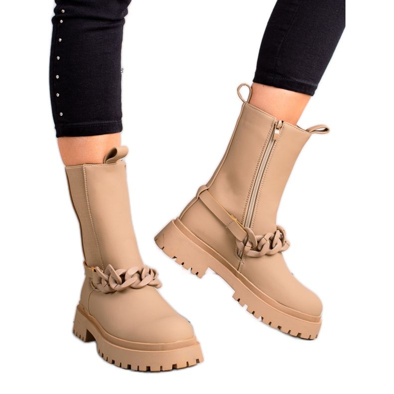 TRENDI Beige arbetare med en dekorativ remsa