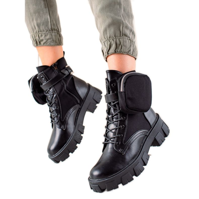 Best Shoes Arbetare med en mockaficka svart