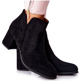 PE1 Mocka svarta stövlar på hälen Elisea