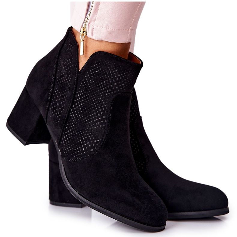 PE1 Mocka svarta stövlar på hälen Elisea