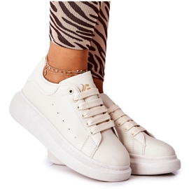 Läder Sportskor På Beige Lemmy Plattform