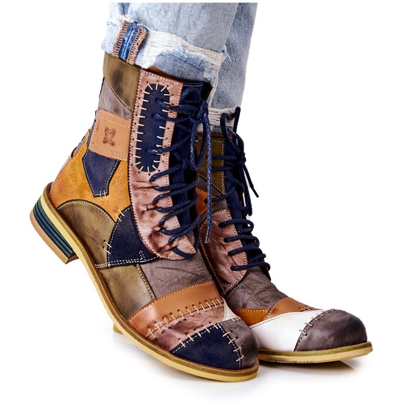 Maciejka Flerfärgade Jodhpur-stövlar i läder 05095-39 mångfärgad