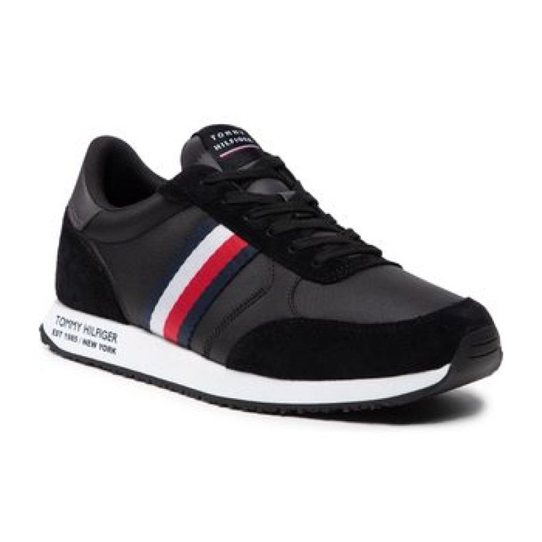 Skor Tommy Hilfiger Runner Lo Lädermix M FM0FM03736 Bds svart