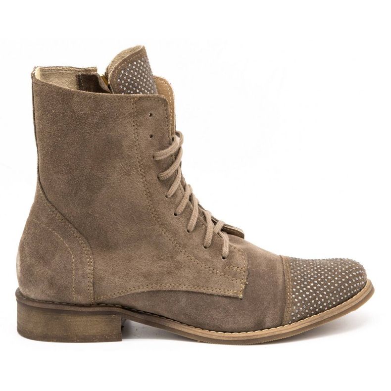 Exquisite Skinnstövlar för kvinnor med paljetter 1259EX beige