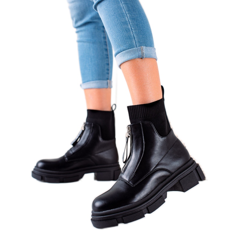 Bestelle Slip-on arbetare med en dragkedja svart